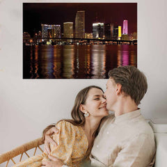 16x24 inch Night Miami Decal Installed on Wall