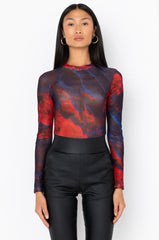4 SWIRL MESH LONG BODYSUIT