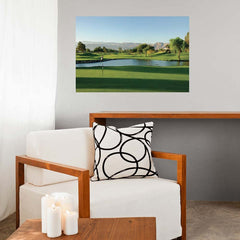 24x36 inch Palm Springs Golf Course Poster Installed Above Console Table