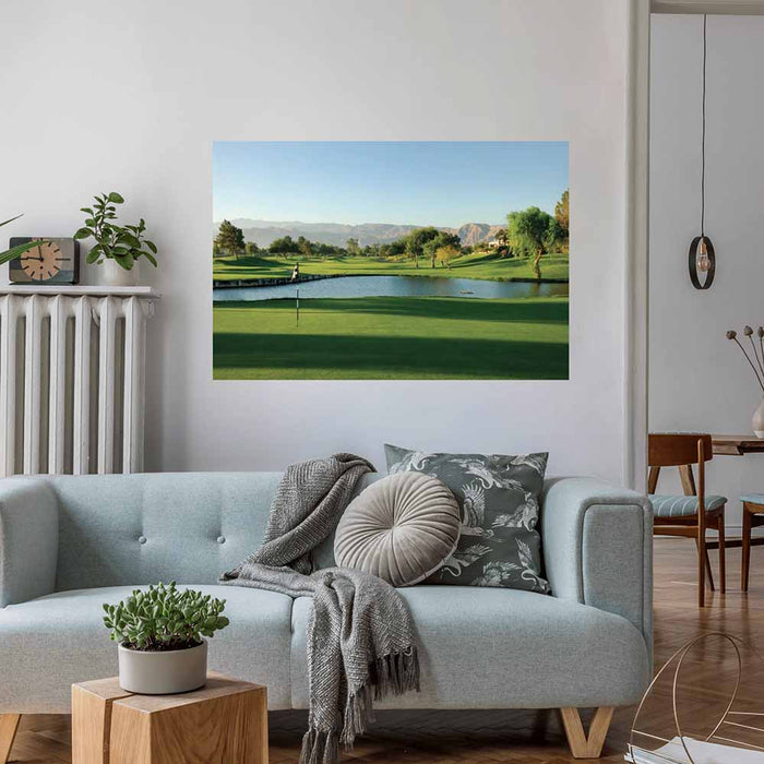 32x48 inch Palm Springs Golf Course Poster Installed in Living Room