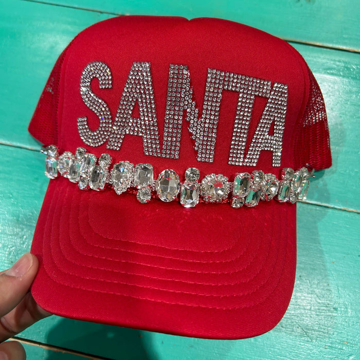 Rhinestone SANTA Trucker