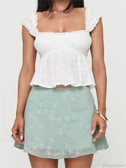 Ruched Casual Lace Grunge Aesthetic Crop Top