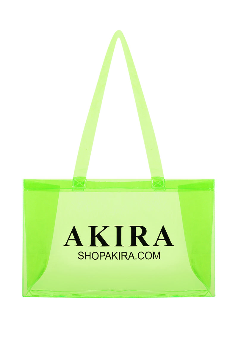 AKIRA PVC SHOPPING BAG IN NEON GREEN