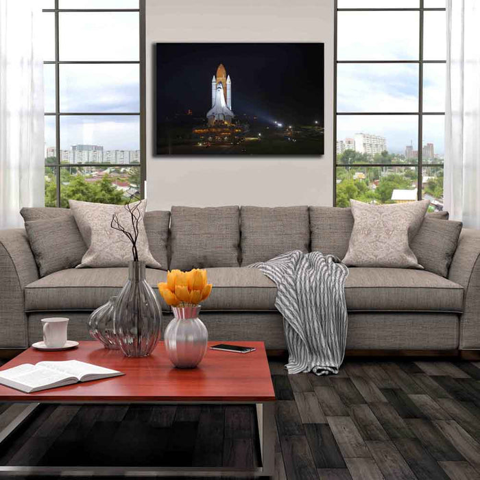 Space Shuttle Endeavor Transportation Canvas Print Installed