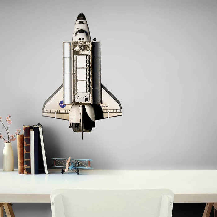 22.5x36 inch Space Shuttle Endeavor Decal Installed Above Desk