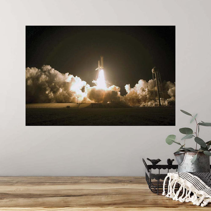 16x24 inch Space Shuttle Launch Poster Installed Above Counter
