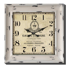 Weathered Cream Wall Clock - Square 23"x23"