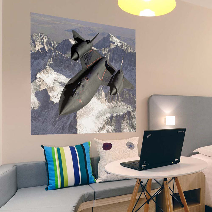 48 inch SR-71 Blackbird in Flight Wall Decal Installed in Bedroom