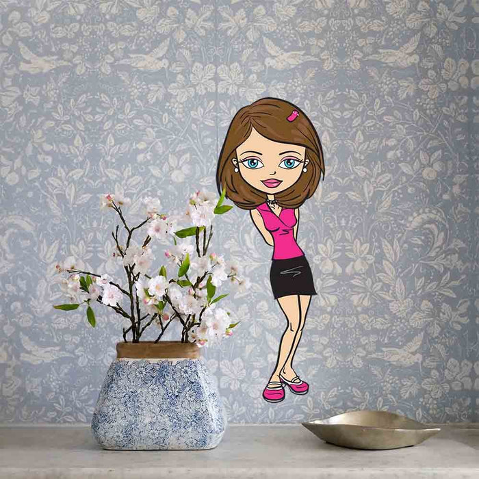 8x24 inch Teenage Brat Decal Installed Next to Flower Vase