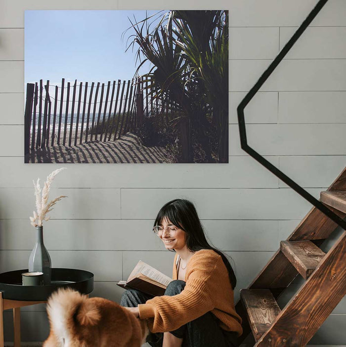 36 inch Beach Jungle Wall Decal Installed Near Staircase