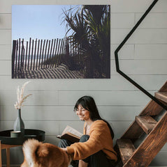 36 inch Beach Jungle Wall Decal Installed Near Staircase