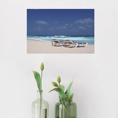 24 inch Paradise Beach Decal Installed Above Plants