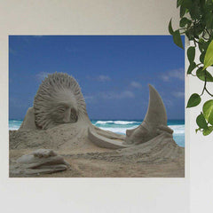 36 inch Paradise Sun & Moon Poster Displayed on Wall