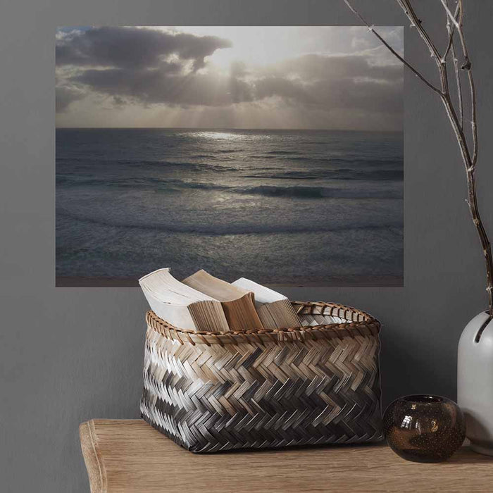 24 inch Sunset Over Ocean Decal Installed on Wall